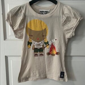 Original Y2K harajuku Kids Cream Graphic T-Shirt